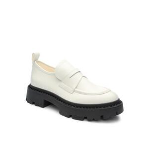 ASH Womens Ivory 1" Platform Penny Keeper Back Genial Almond Loafers 40